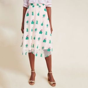 Eva Franco Anthropologie Mesh Midi Skirt